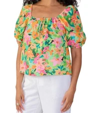 Sanctuary Women's Size X-Large Perfect Time Floral Print Square Neck Top