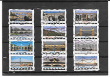 FRANCE 2017.PONTS ET VIADUCS.SERIE COMPLETE DE 12 TIMBRES AUTOADHESIFS OBLITERES