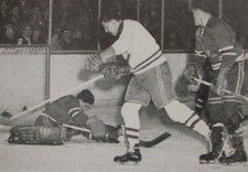 PRINT HOCKEY PICTURE NEW YORK RANGERS CHUCK RAYNER vs MONTREAL CANADIENS