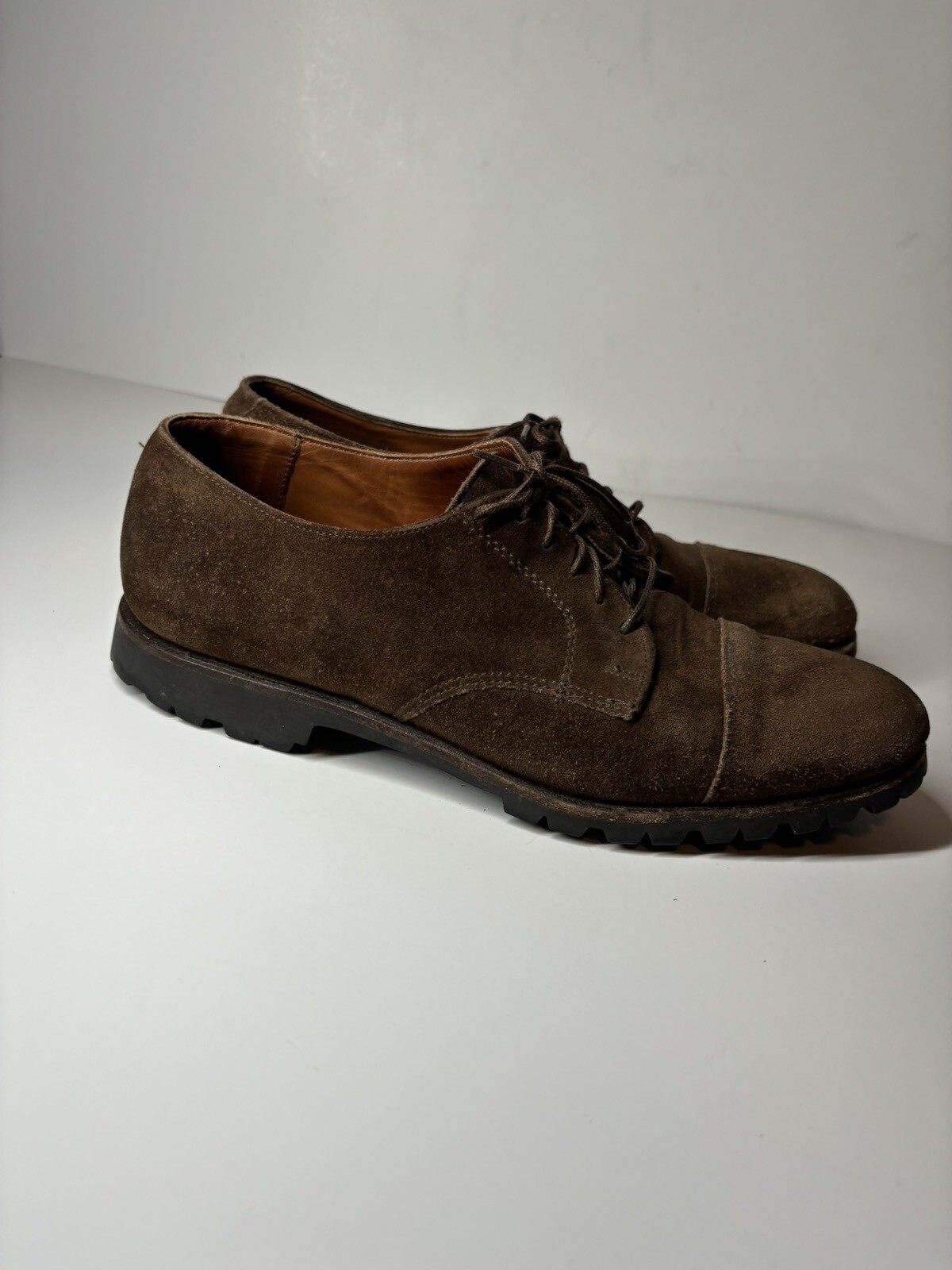 SAOLA COLE HAAN Scarpe Marroni in Pelle scamosciata Uomo 8 D VINTAGE Made In USA Suola in Gomma