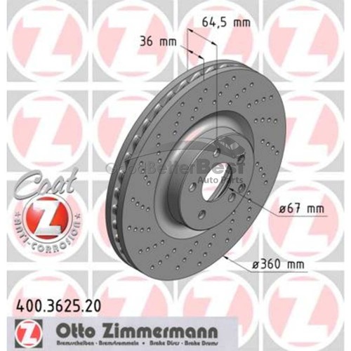 One New Zimmermann Disc Brake Rotor Front 400362520 2304210712 for