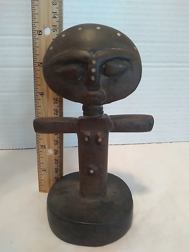 African Ashanti Fertility Doll Hand Carved Wood Statue  - Picture 2 of 5
