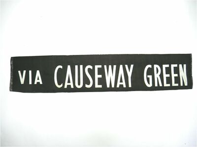 Vintage 1980 gedruckt Bus Destination Blind Sandwell District Via Causeway grün 
