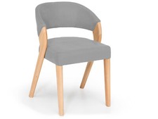 Polsterstuhl Esstischstuhl Stuhl ALONA Beine Buche geölt Kunstlederbezug Silver