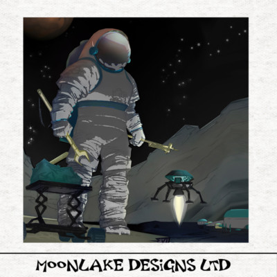 Space - ''Mars, Nachtschicht'' - Stoff Basteln Paneele in 100% Baumwolle oder Polyester