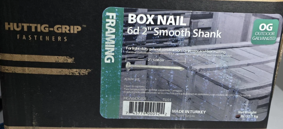 20 libras. NAILS 6D 2” plataforma de haste lisa galvanizada, cerca PREGOS - Imagem 2 de 4