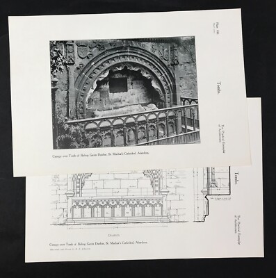 Kathedrale St Machar's Aberdeen Grab Bischof Gavin Dunbar Entwurfspläne 1907