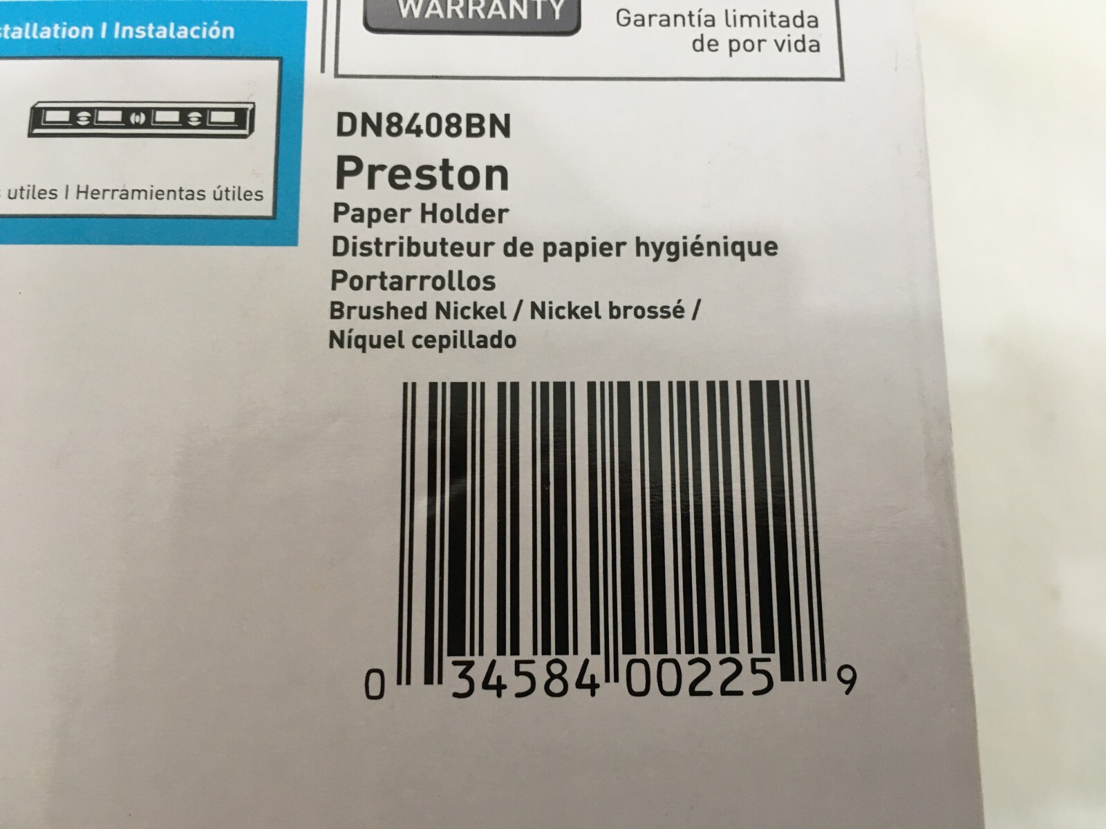 (1) NEW Moen Preston Toilet Paper Holder - BRUSHED NICKEL - DN8408BN (ob)