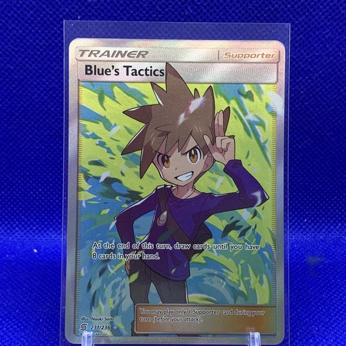 Pokemon Card Blue’s Tactics Full Art Trainer Unified Minds 231/236