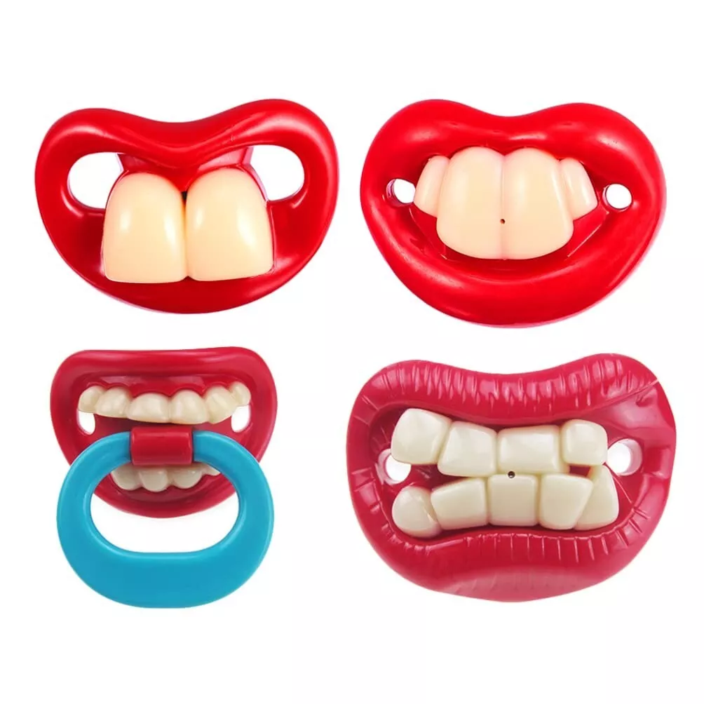 4pcs Baby Funny Teeth Lips Orthodontic Pacifier for Babies BPA