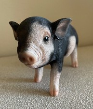 Hi-Line Gift Ltd Standing Baby Pig Statue Indoor Outdoor Pink & Black NWT