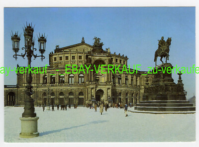 Dresden Semperoper Theaterplatz Equestrian Statue Candelabra Postcard 1986 (*11343)