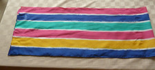Sarah Coventry Yellow Pink Blue Striped Scarf Lightweight 9" x 52" Vintage