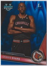 Dennis Evans 2023-24 Bowman University Chrome Blue Lava Refractor 1st /199 #47