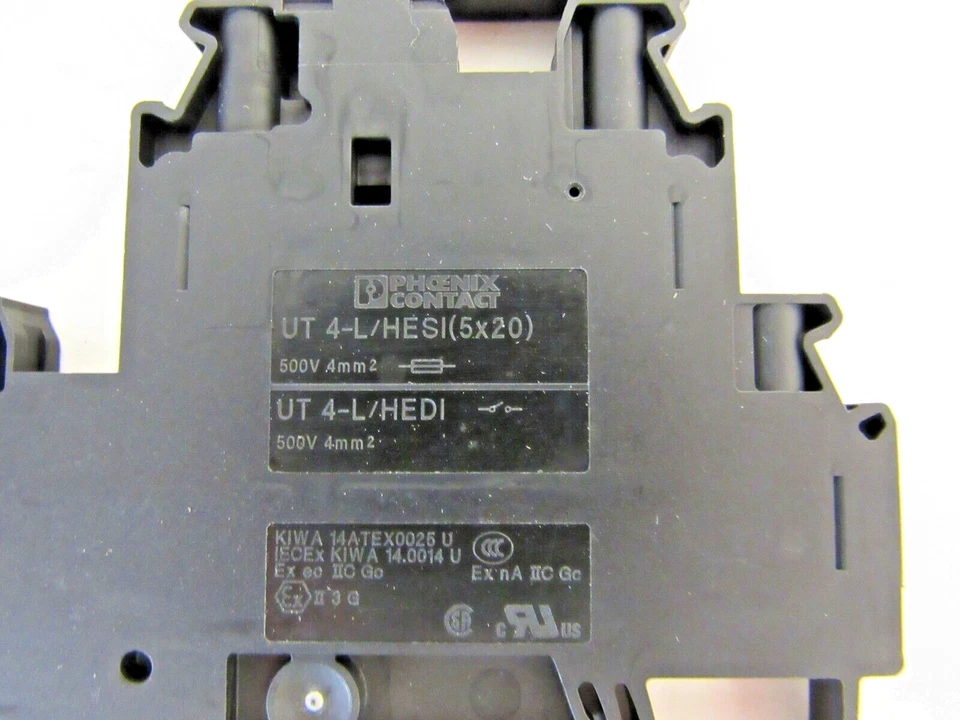 Phoenix Contact UT4-L/HESILED 24 (5x20) 120KOHM Fuse Module Block 21-5 - Image 3 of 3