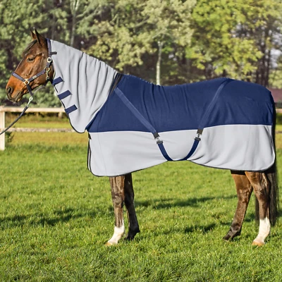 Busse Abschwitzdecke Comfort Plus mit Halsteil navy/grau - auch Plus-Größen -H&H