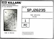 KILLARD HUBBELL FSBC SINGLE-GANG 4-SCREW COVER PLATE, SCREWS & SEAL INCLUDED