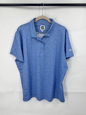 Footjoy Golf Polo Shirt Wild Dunes Sz XL Blue Preppy Pickleball Tennis Athletic