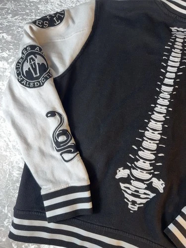 Social Collision Jacket Unisex M Varsity Skeleton Goth Emo Punk Streetwear 99 image 7