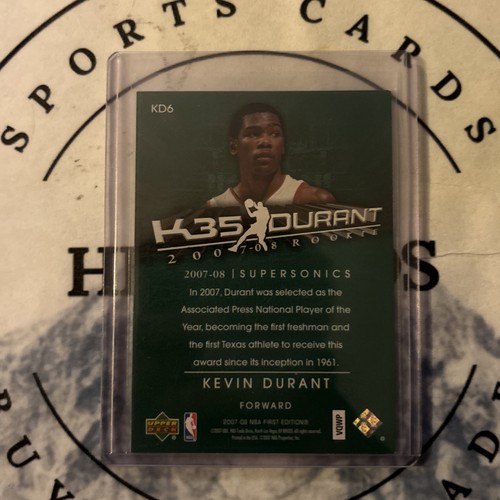 Mint ๐ฅ๐ฅ2007 Kevin Durant 1st edition upper deck ap player of the year - Picture 2 of 2