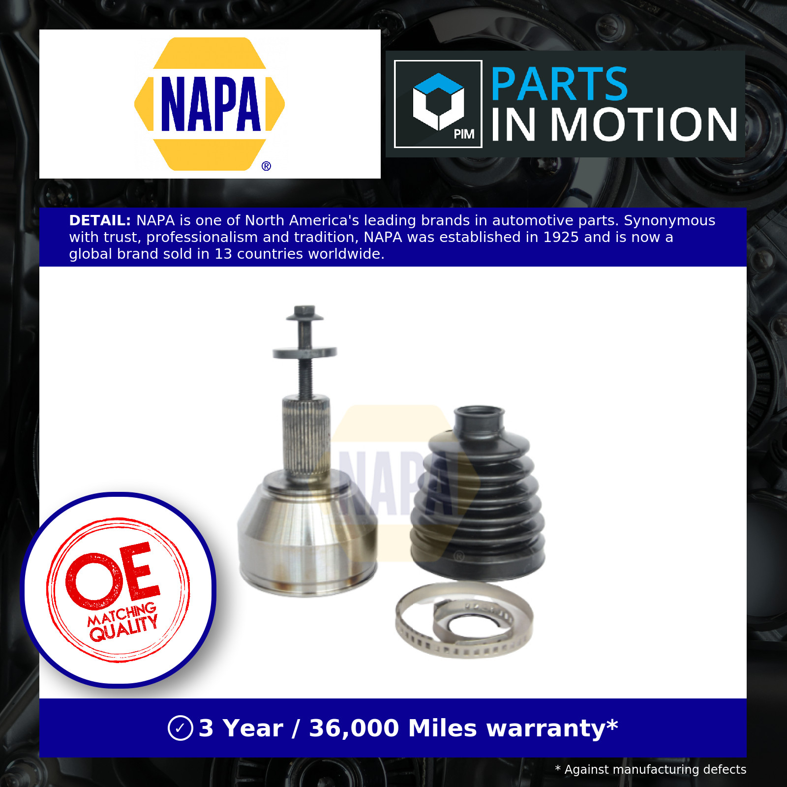 CV Joint fits FORD GALAXY 2.0 Front Outer 10 to 15 TNWA Semi-automatic C.V. NAPA - Image 3
