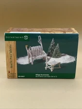 Dept 56 North Pole Woods Birch Bench and Table  Accessories #56927
