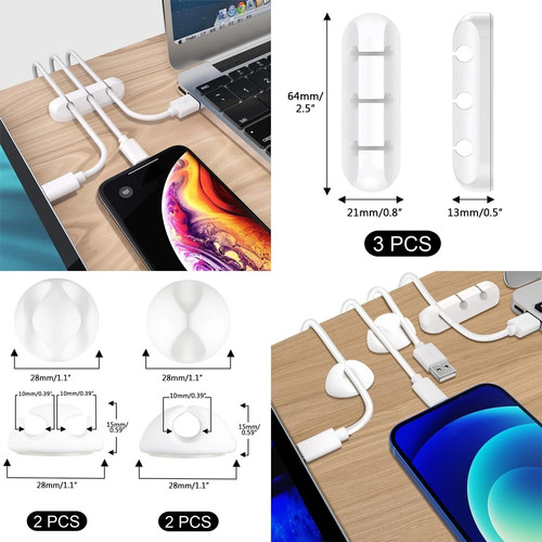 Kit de Gestión de Cables, SOULWIT 134 Piezas Ideal para uso de oficina o hogar - Imagen 5 de 12