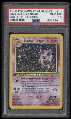 PSA 10 2000 Sabrina's Gengar 1st Edition Holo Pokemon Gym Heroes