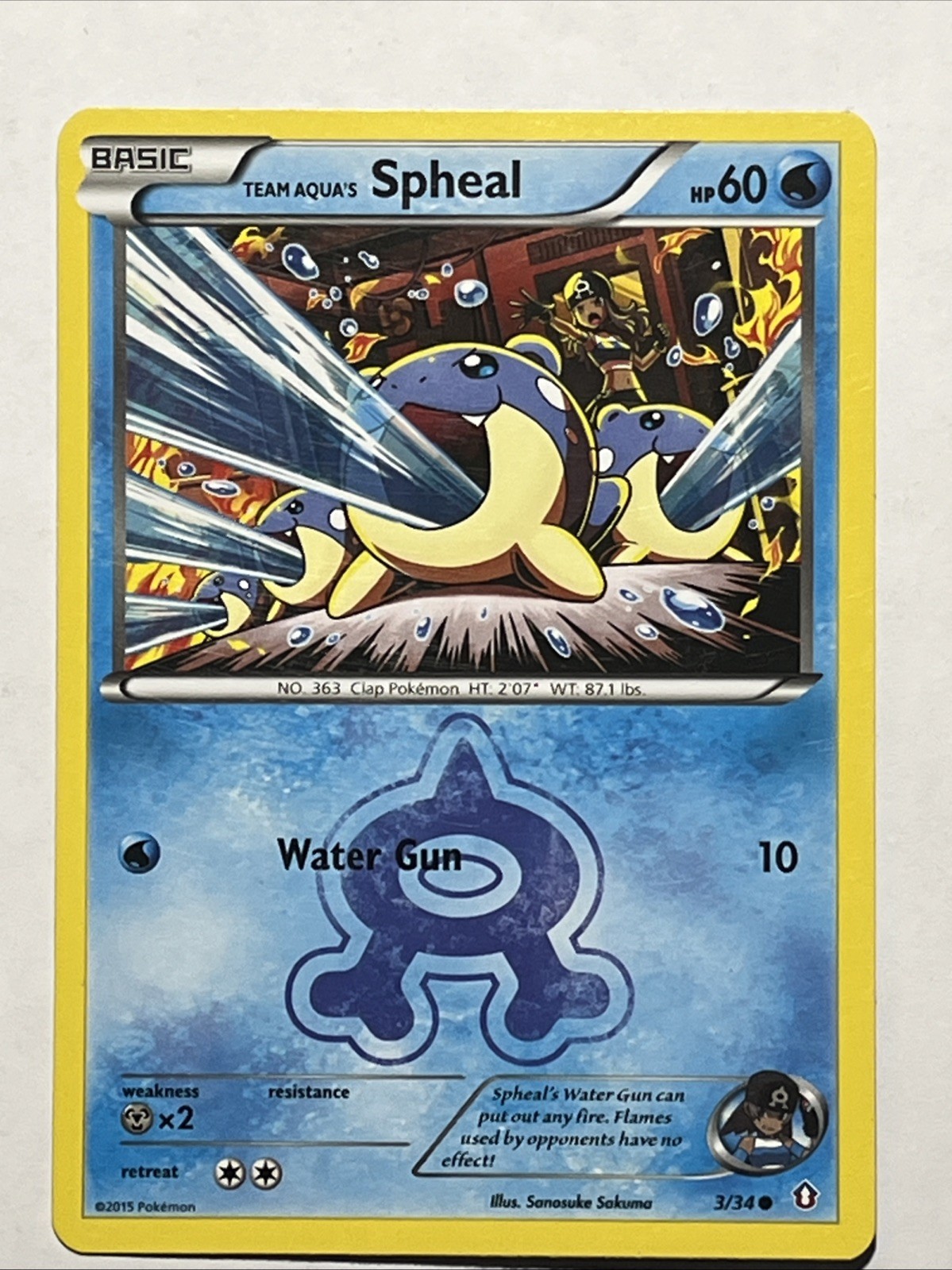Team Aqua's Spheal 3/34 Double Crisis Regular LP