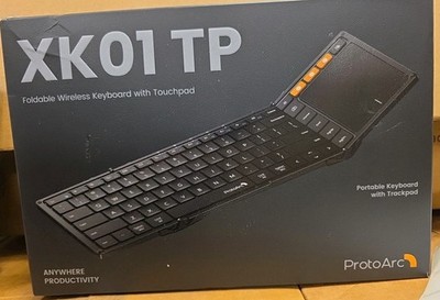 ProtoArc Foldable Wireless Keyboard with Touchpad, Black XKO1 TP