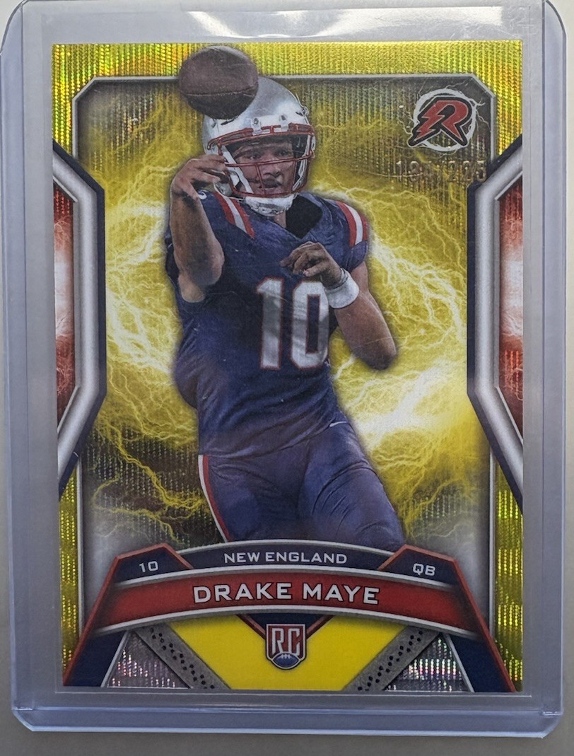 2024 Topps Resurgence - Rookies Drake Maye #164 Yellow Surge Refractor /225 (RC)