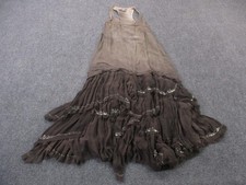 Allsaints Dress Womens 12 Silk Eider Maxi Beaded Flowy Distressed Ruffle Boho