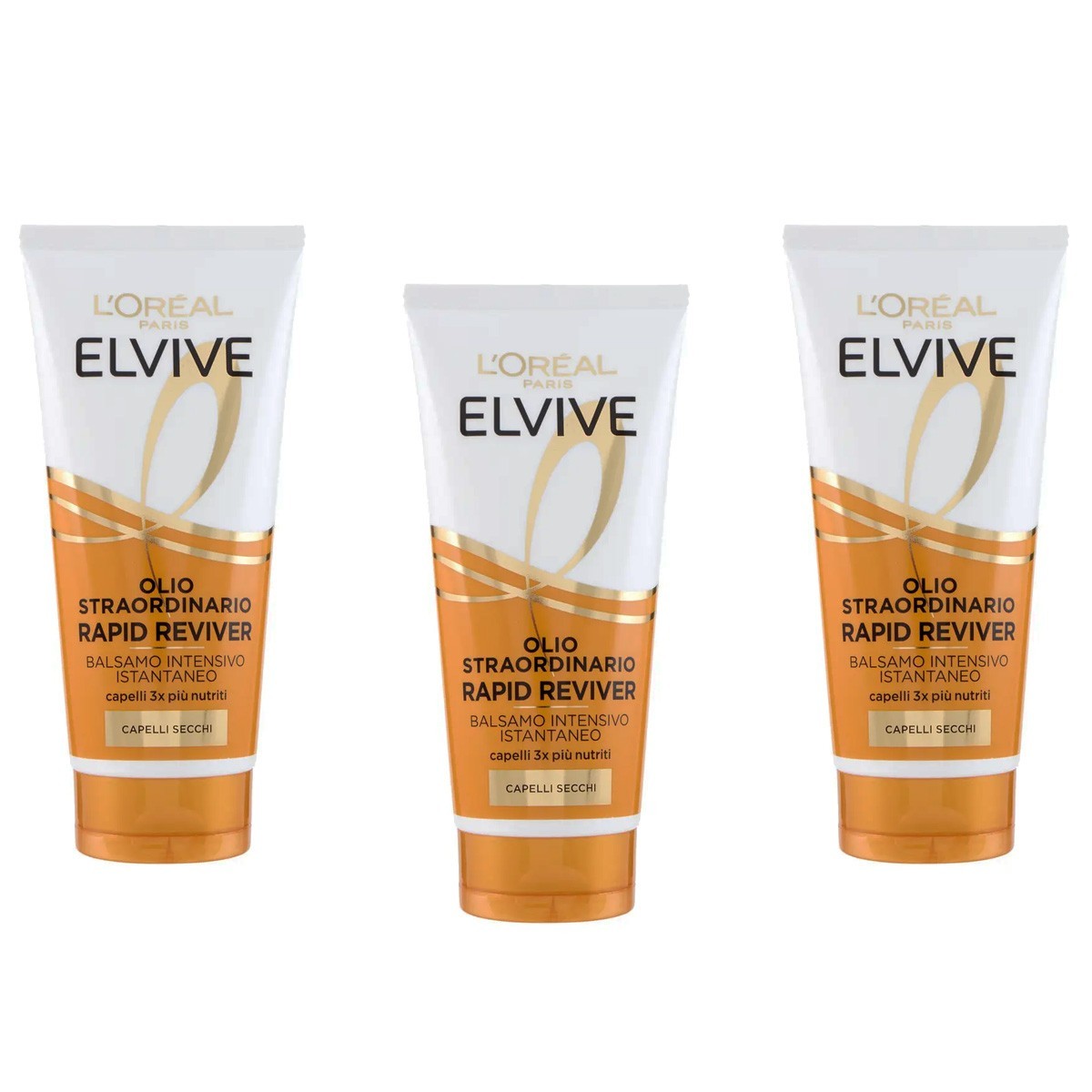 3pz L'Oreal Elvive Olio Straordinario Balsamo istantaneo capelli secchi 180ml