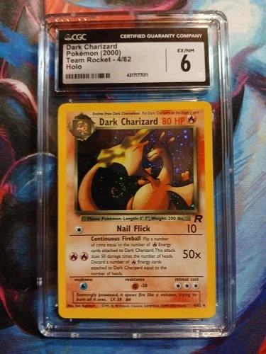 Dark Charizard 4/82 Team Rocket Holo CGC 6 EX/NM SWIRL