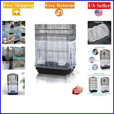 Adjustable White Nylon Bird Seed Catcher for Indoor Cages 15.7x15.7 in