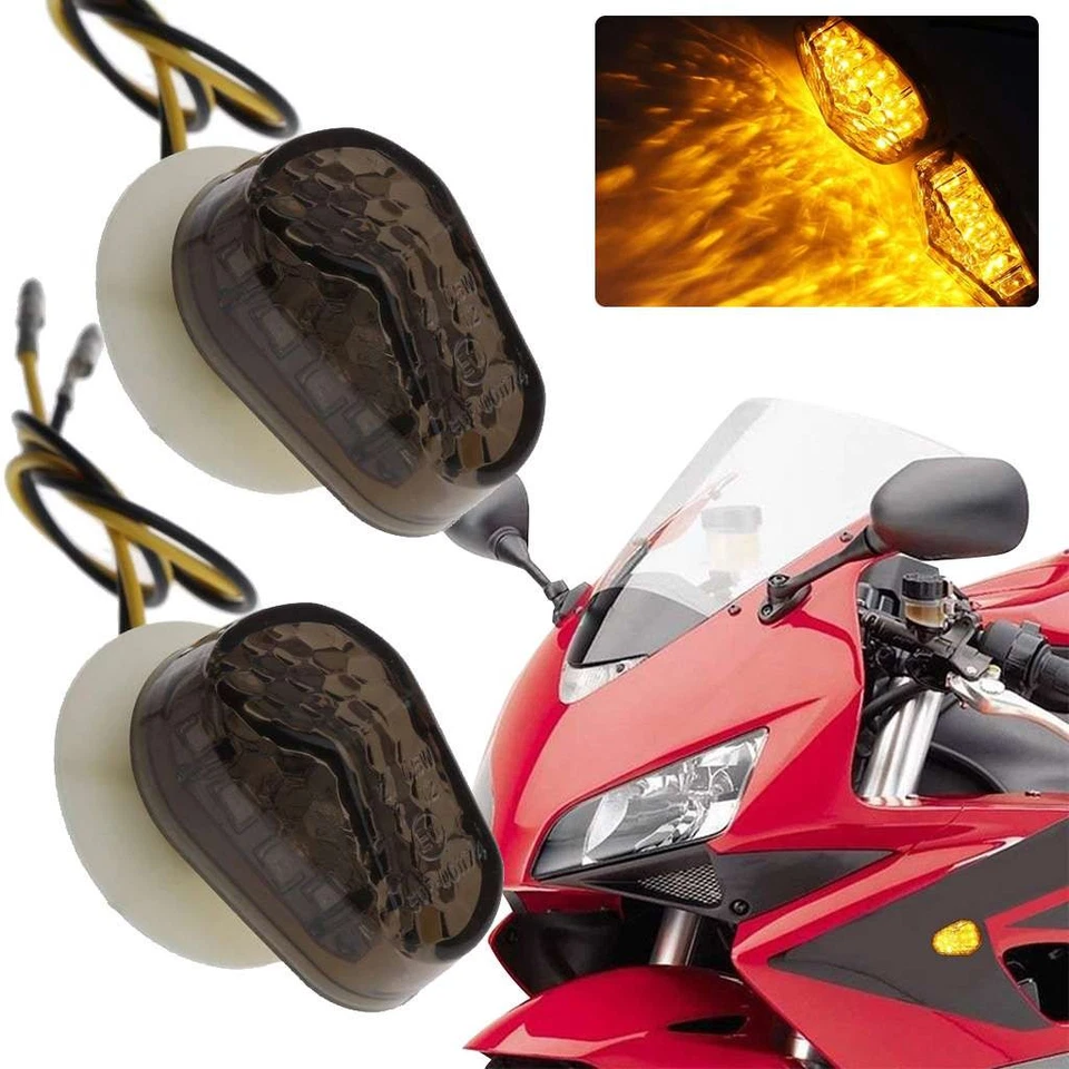 Luz LED de montaje empotrado de humo para motocicleta con lámpara de señal de giro para Yamaha YZF R1 R6/S Foto 2 de 4