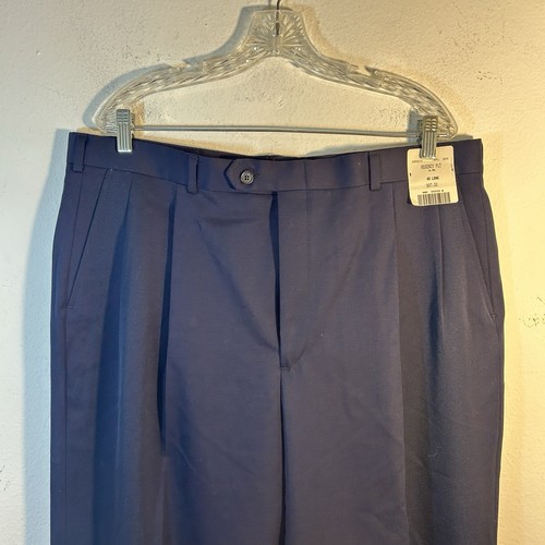 BURBERRY MENS DRESS PANTS 40 LONG BLUE NEW capsule business slacks VTG DEADSTOCK - 第 3/14 張圖片