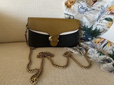 Coach Tabby Crossbody Colorblock Pebbled Leather & Suede Gold Tone Chain