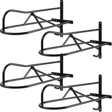 4 Sets Saddle Rack Wall Mounted Saddle Stand, 20.3 X 11.8 X 9 Inches Black Saddl