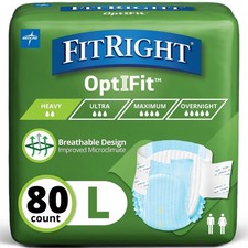FitRight OptiFit Extra Adult Briefs with Tabs, Moderate Absorbency Diapers
