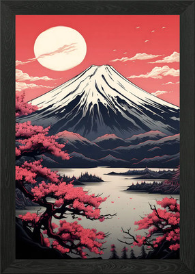 Kirschblüte Japan Kunst Gerahmtes Wandbild Poster Leinwanddruck Bild