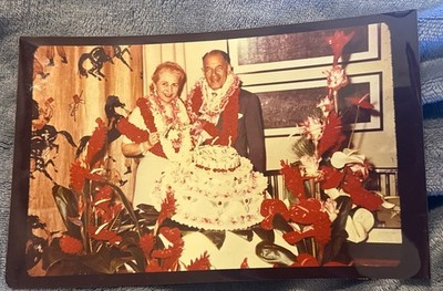 8 x 5 ROYAL HAWAIIAN HOTEL ''WEDDING'' PHOTO MEYER & HILDEGARDE SCHINE VINTAGE