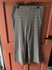 Vintage Stretch Brown Funky Loose Pants Women  s Patterned Size 14