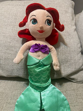 Disney The Little Mermaid Ariel Plush Stuffed Doll Red Hair Green Tail Small