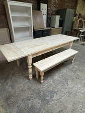 Tavolo da pranzo allungabile rustico shabby chic 6 piedi x 3 piedi con 2 panche