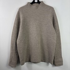 COS Wool Neck Jumper Women’s Medium Beige Boiled High Casual Smart Pullover Wool