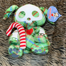 Skelanimals - Dax The Dog. Green Plaid With Candy Cane Retired. Vintage NWT 