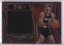 2023-24 Panini Select Jumbo Rookie Swatches Purple Prizm 76/99 Rayan Rupert 1c5x