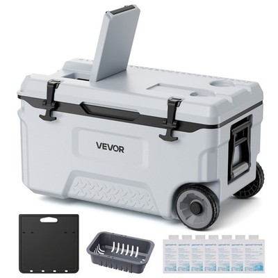 VEVOR 52QT Hard Cooler Portable Rolling Coolbox for Outdoor Picnic Grill Camping