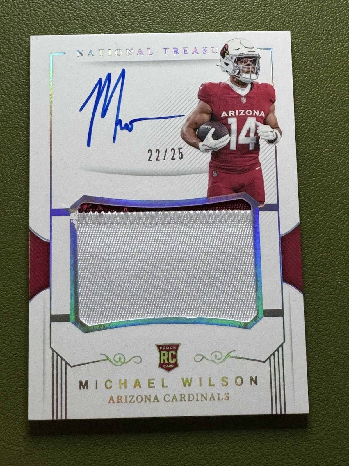2023 Panini National Treasures Silver #182 Michael Wilson /25 RPA- Cardinals 📈